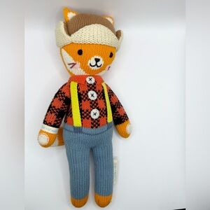Cuddle + Kind Wyatt the Fox Plush Stuffed Toy Handmade Knit Collectible 13”